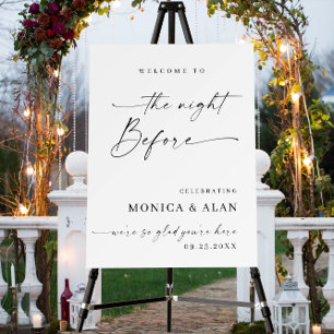 Elegant Minimalist Welcome Rehearsal Dinner Foam Board