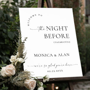 Elegant Minimalist Welcome Rehearsal Dinner Foam Board