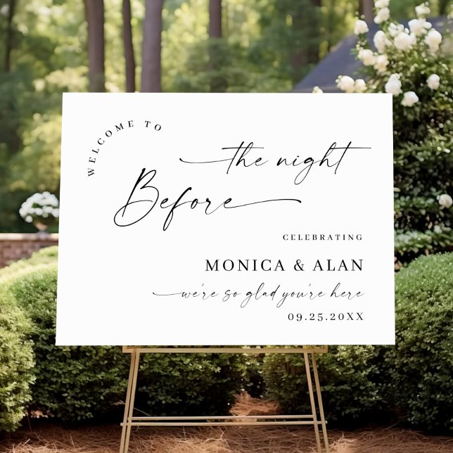 Elegant Minimalist Welcome Rehearsal Dinner Foam Board (Creator Uploaded)