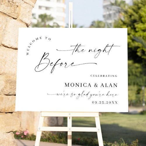 Elegant Minimalist Welcome Rehearsal Dinner Foam Board