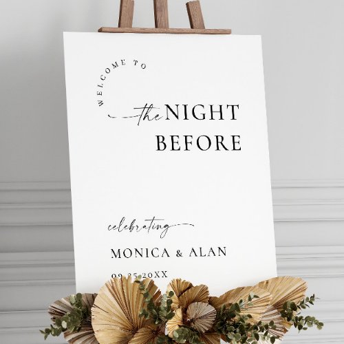 Elegant Minimalist Welcome Rehearsal Dinner Foam Board