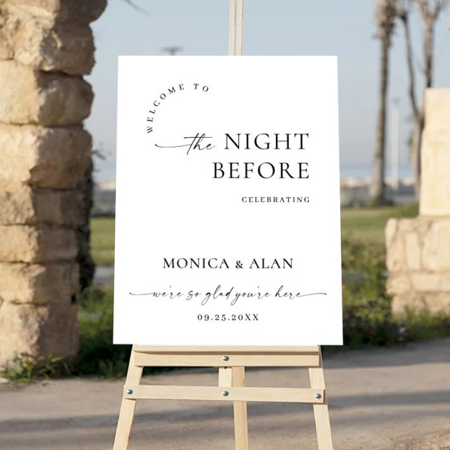 Elegant Minimalist Welcome Rehearsal Dinner Foam Board (Creator Uploaded)