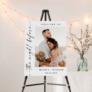 Elegant Minimalist Welcome Rehearsal Dinner Photo Foam Board