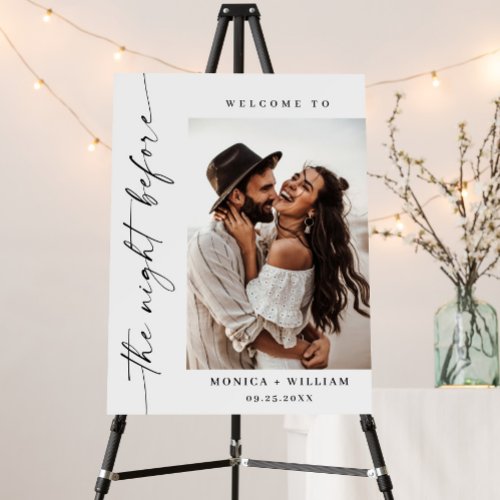 Elegant Minimalist Welcome Rehearsal Dinner Photo Foam Board