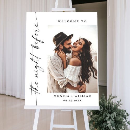Elegant Minimalist Welcome Rehearsal Dinner Photo Foam Board