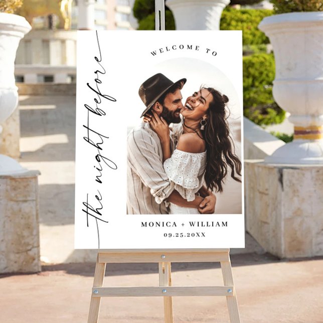 Elegant Minimalist Welcome Rehearsal Dinner Photo Foam Board (Creator Uploaded)