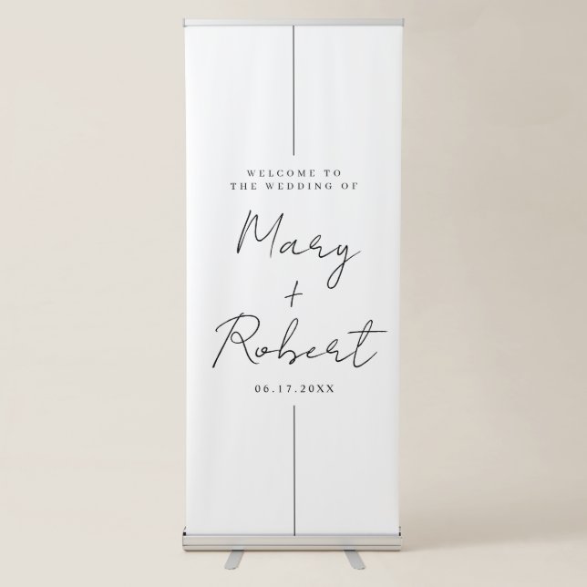 Elegant Minimalist welcome sign wedding Banner (Front)