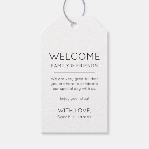 Elegant Minimalist Welcome To Our Wedding Gift Tag
