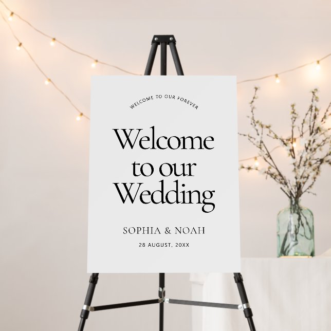 Elegant Minimalist Welcome to Our Wedding Sign (In Situ (Stand))