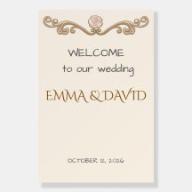 Elegant Minimalist Welcome To Our Wedding Sign
