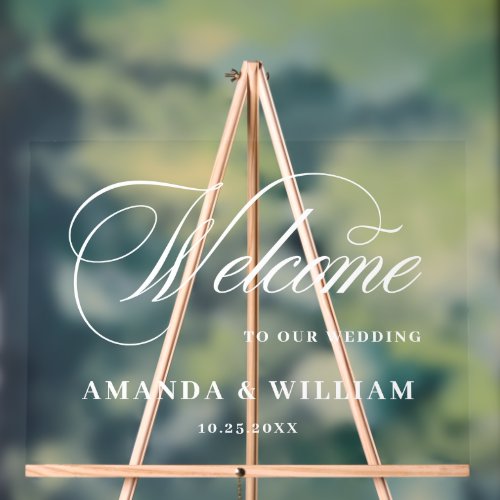 Elegant Minimalist WELCOME Wedding Acrylic Sign