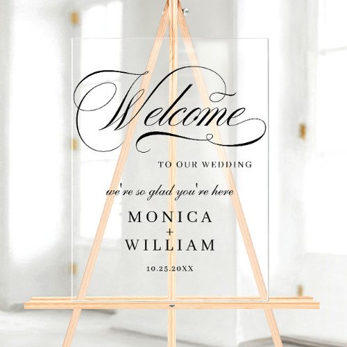 Elegant Minimalist WELCOME Wedding Acrylic Sign