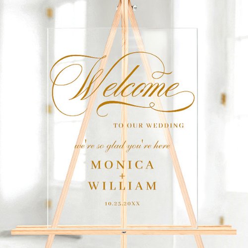 Elegant Minimalist WELCOME Wedding Acrylic Sign