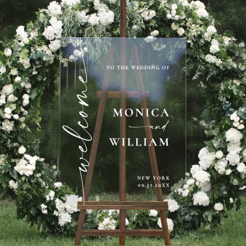 Elegant Minimalist Welcome Wedding Acrylic Sign