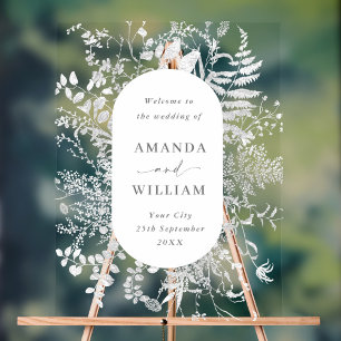 Elegant Minimalist WELCOME Wedding Acrylic Sign