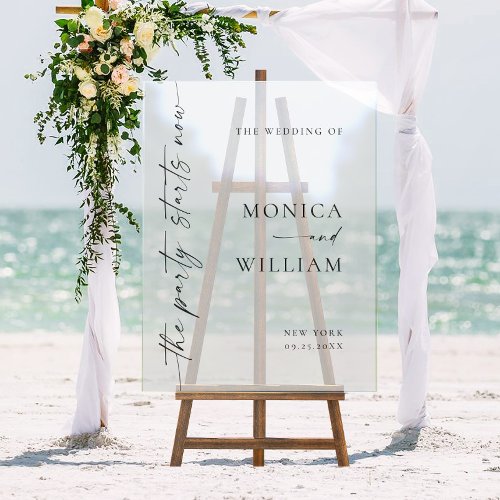 Elegant Minimalist Welcome Wedding Acrylic Sign