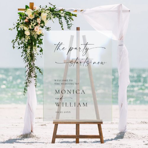 Elegant Minimalist Welcome Wedding Acrylic Sign