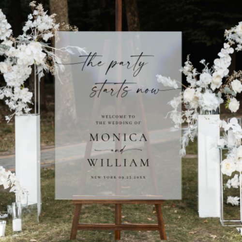 Elegant Minimalist Welcome Wedding Acrylic Sign