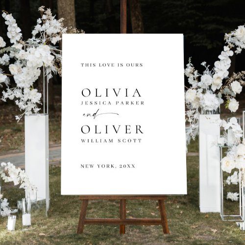 Elegant Minimalist Welcome Wedding Acrylic Sign