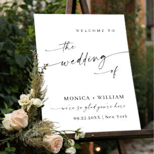 Elegant Minimalist Welcome Wedding Acrylic Sign