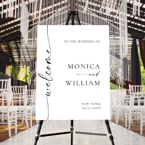 Elegant Minimalist Welcome Wedding Acrylic Sign