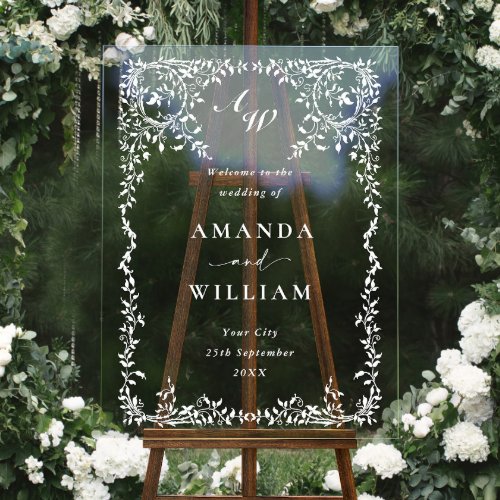 Elegant Minimalist WELCOME Wedding Acrylic Sign