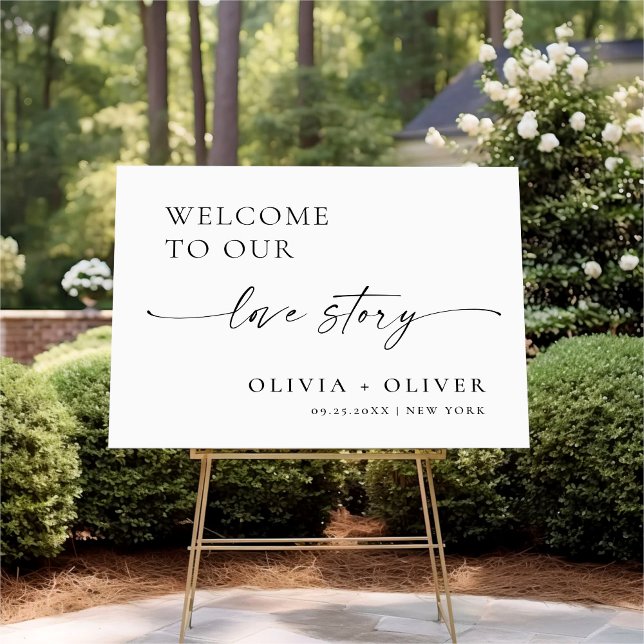Elegant Minimalist Welcome Wedding Calligraphy Foam Board (Creator Uploaded)