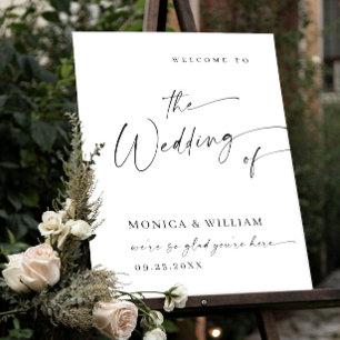 Elegant Minimalist Welcome Wedding Calligraphy Foam Board