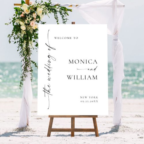 Elegant Minimalist Welcome Wedding Calligraphy Foam Board