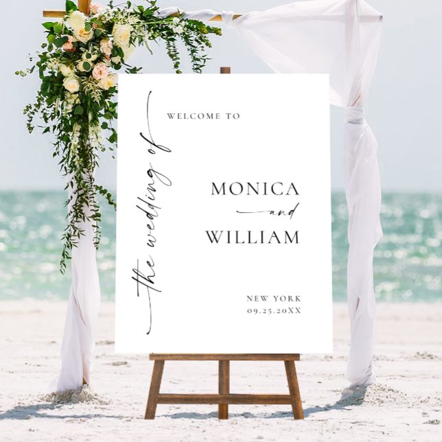 Elegant Minimalist Welcome Wedding Calligraphy Foam Board (Creator Uploaded)