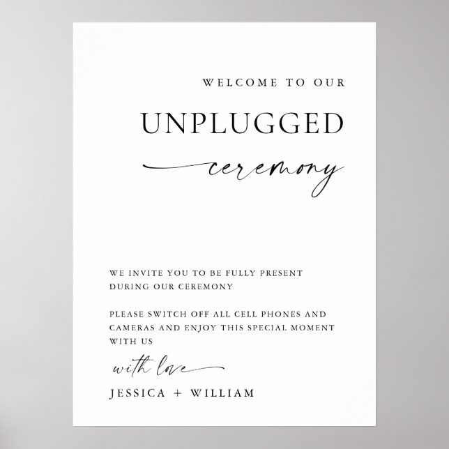 Elegant Minimalist Welcome Wedding Calligraphy Poster (Front)