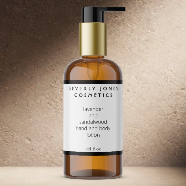 Elegant Minimalist White and Black Cosmetics Label (Creator Uploaded)