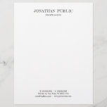 Elegant Minimalist White Classic Look Professional Letterhead<br><div class="desc">Elegant Minimalist Black White Classic Look Professional Template Letterhead.</div>