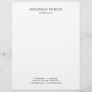 Elegant Minimalist White Classic Look Professional Letterhead