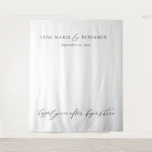 Elegant Minimalist White Fine Art Wedding Tapestry