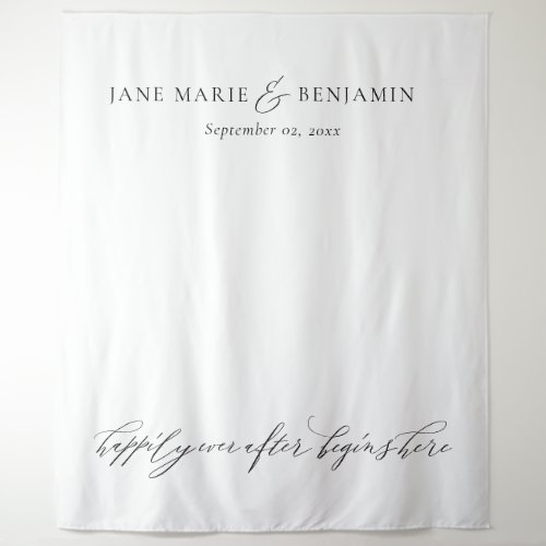 Elegant Minimalist White Fine Art Wedding Tapestry