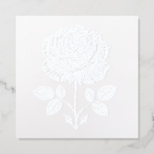 Elegant Minimalist White Floral Marble Business Ca Foil Spot Gloss Business Cards
