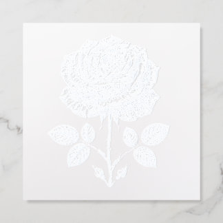 Elegant Minimalist White Floral Marble Business Ca Foil Spot Gloss Business Cards