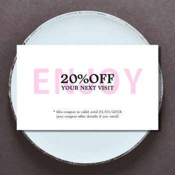 Elegant Minimalist White Light Rose Bold Beauty Discount Card by pro_business_card at Zazzle
