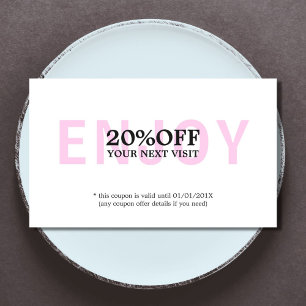 Elegant Minimalist White Light Rose Bold Beauty Discount Card