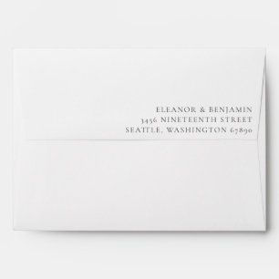 Elegant Minimalist White Matching Return Address Envelope