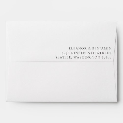 Elegant Minimalist White Matching Return Address Envelope
