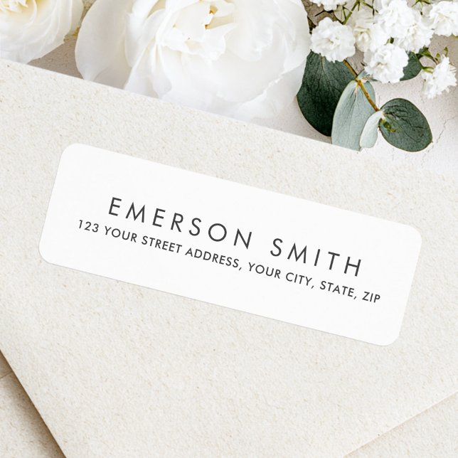 Elegant minimalist white return address label (Elegant minimalist white return address label)