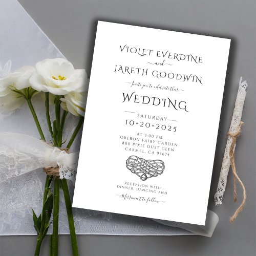 Elegant Minimalist White Wedding Invitation