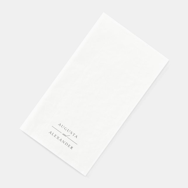 Elegant Minimalist White Wedding Paper Guest Towels (Corner)