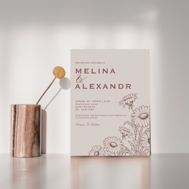 Elegant Minimalist  Wildflower botanical Wedding  Invitation (Creator Uploaded)