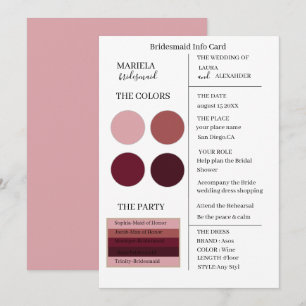 Elegant Minimalist Wine Bridesmaid Invitation