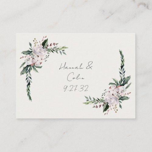 Elegant Minimalist Winter White Wedding Web QR Enclosure Card