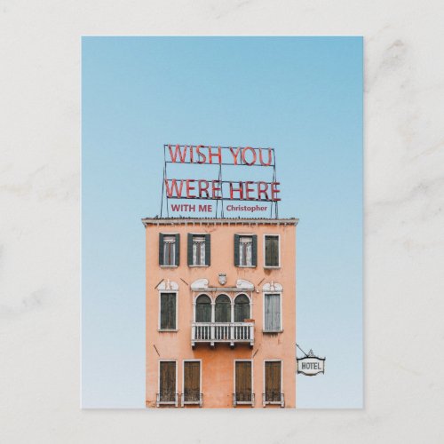 Elegant minimalist Wish you were here with me Postcard