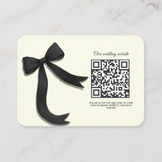 Elegant Minimalist with Black Bow - Simple classic Enclosure Card